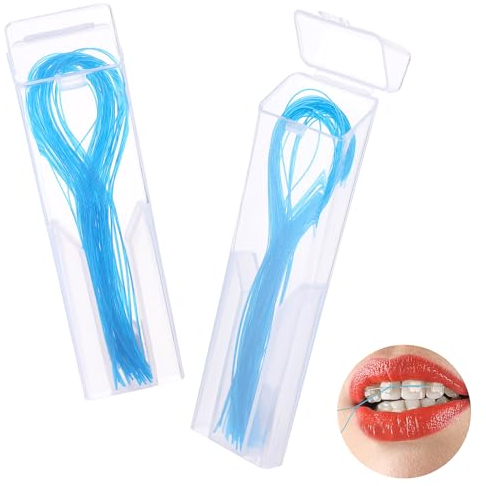 Amabro Enhebradores De Hilo Dental - 100 Multifuncionales De Limpieza Profunda Para Aparatos Ortopédicos, Puentes E Implantes - Seda Dental