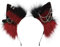 sazpajacos Metall Punk Stil Katze Ohren Kopfbedeckung Tier Ohren Kopfschmuck Anime Verkleidung Requisiten Halloween Karneval Cosplay Kostümzubehör für Erwachsene Frauen Männer, Schwarz Burgund