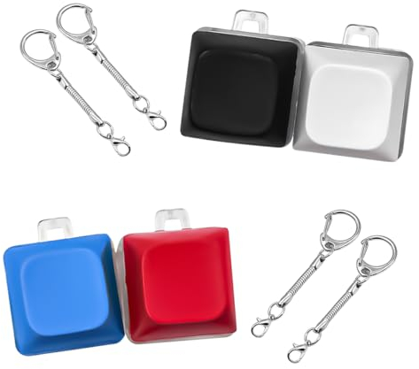 POFET 4PCS Keyboard Fidget Toy Fidget Keyring Button Fidget Toy for Students Teens Adults Relieving Stress (CP029071)