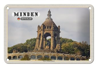 Femer Blechschild Städte Minden Kaiser-Wilhelm-Denkmal 18x12cm Schild
