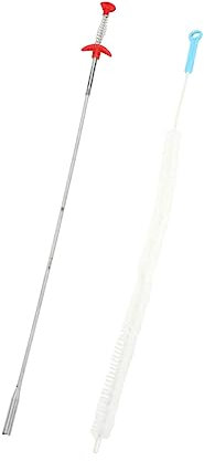 Veemoon 2 Pack Sink Dredging Tool Set Clog Remover Tools for Drain Cleaning Rods Manhole Cleaning Brush for Sewer Dredging Device