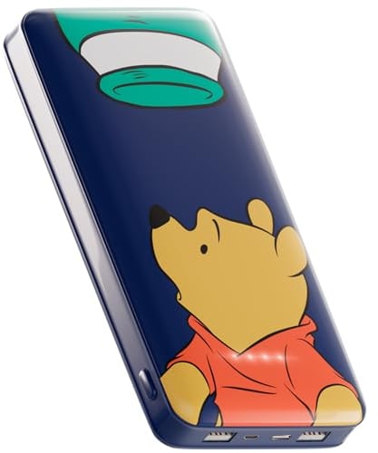 Disney Winnie The Pooh 10,000Mah Power Bank- Universally Compatible Portable Phone Charger Battery Pack w/USB Charging Port - Classic Winnie The Pooh Gifts for Women, Men, Teens and Kids