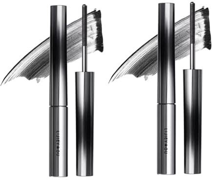 Generic Judy Doll Mascara, 3D-Curling-Wimperneisen-starke Mascara, langlebige, wasserfeste, borstenlose Mascara, waschbare, extra schlanke Metall-Mascara für Frauen (Schwarz/Braun)