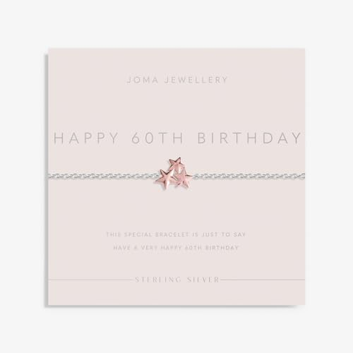 Joma Jewellery Armband „Happy 60th Birthday“ aus Sterlingsilber
