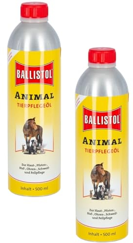 RL24 Ballistol - Tierpflegeöl Animal | Tieröl mit Tiefenwirkung | sanfte Pflege für Pferde, Hunde & Co. | ideale Schweif-, Fell- & Hufpflege | für Heim-, Hof- & Haustiere | 2 x 500 ml (2er Set)