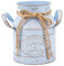YOUNAFEN Jarrón de flores desgastado para leche, cubo de metal, jarra vintage de granja, maceta decorativa, jarrón de leche, color azul