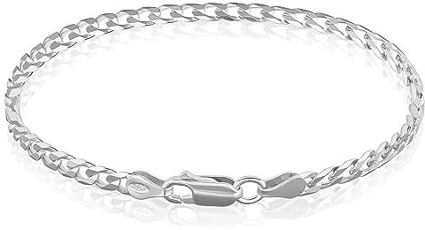Mary & Jules Armband Damen Silber aus 925 Sterling Silber, aus recyceltem Silber, Damen Armband Silber aus Panzerkette, Silberarmband für Frauen & Mädchen