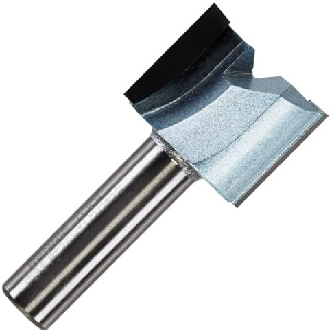 Rennie Tools - 31.8mm (1.1/4) Cutting Diameter x 25mm Flute x 1/2 Shank TCT Tipped 2 Flute Straight Router Cutter Bit. Compatible With Makita Trend Festool Hikoki Dewalt Router Etc 31.8mm Router Bit