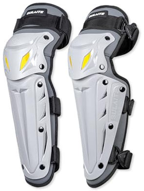 OLYSPM Rodilleras Moto,Rodilleras MTB,Rodilleras Motocross con Carcasa de PP de Alta Resistencia y Acolchado de EVA de Alta Densidad,3 Bandas Elásticas Altas para una Sujeción más Segura