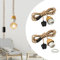 Rustic Hemp Rope Pendant Light Fitting, 2PCS Vintage Hanging Lights with 16.7 FT Plug in Cord,Retro Wood Plug in Ceiling Light Fixture,E27 Bulb Holder with DIY Lampshade Socket Ring, for Kitchen