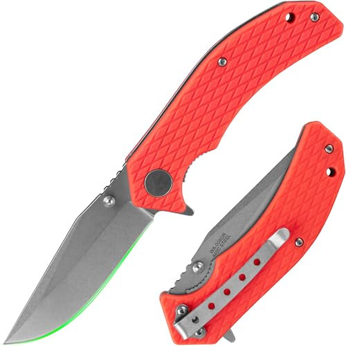 FULLHI 3.26'' Jagdmesser 440C Stahlklinge EDC-Messer Kleines Gürtelmesser mit Taschenclip Männer Frauen