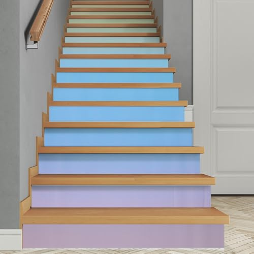 Peel and Stick Stair Risers Stickers,14PCS 100x18CM Self Adhesive Vinyl Stair Stickers Decals,Staircase Murals Decor for Steps,Removable Wallpaper Mural House Home Decor (Rainbow)