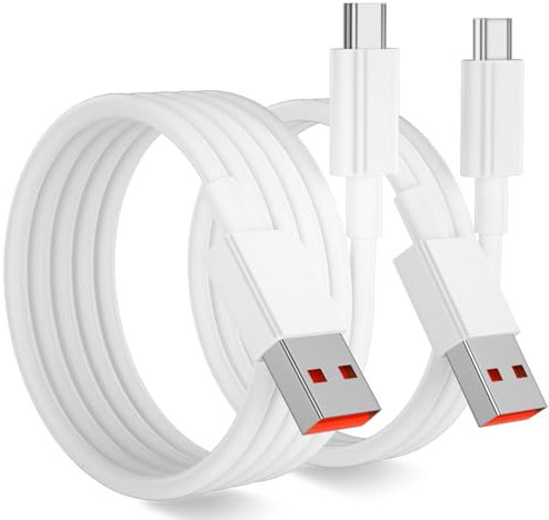 USB C Cable for Xiaomi USB Type C Cable 120W 90W HyperCharge Turbo Charging 6A Fast Charging for Xiaomi Pad 5 14 13 12 Pro 12 12X 11T Pro 11 Lite 5G NE Redmi 10 Note 11 Pro 5G [6.5ft & 3.3ft, 2 Pack]