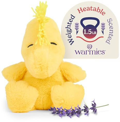 warmies Microwavable & Weighted Stuffed Animals, Woodstock - Self-Heating Plushies for Warmth & Chill Relief - Lavender Aromatherapy Plush Toys for Adults & Children (Boys, Girls, Babies & Toddlers)