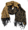 Michael Kors Schal I Damen I Winterschal I 200cmx65cm I MK Logoprint (Schwarz-Gold) Franzenschal9509