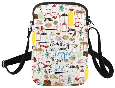 ENSIANTH Mary Popp Umhängetasche Anything Can Happen If You Let It, Film-Geschenk, Handy-Geldbörse mit verstellbarem Riemen, 241219 Mp-c, medium