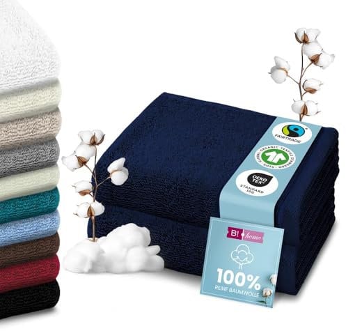 B!HOME 2er Set Premium Saunatücher [100% Baumwolle] 90x200 cm, dunkelblau / 2 große XXL Saunahandtücher Weich, Saugstark & Pflegeleicht/Badetuch Perfekt für Bad, Strand & Reisen/Damen & Herren