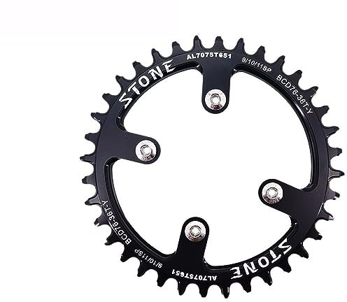 ZHAOQIN Platos para Bicicletas Plato 76 BCD Redondo 30T 32T 34 36 38T 40T Diente MTB Bicicleta Ciclismo Rueda Dentada Placa Dentada 76bcd Plato De Bicicleta(38T)