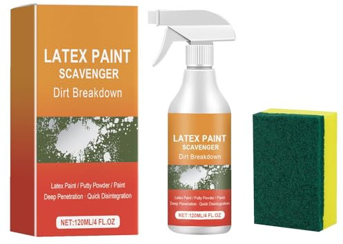 Limpiador de pintura para hormigón, fuerte disolvente de pintura y barniz, versátil con diluyente y limpiador de hormigón, ideal para pintura de látex, polvo de masilla y restos de pintura