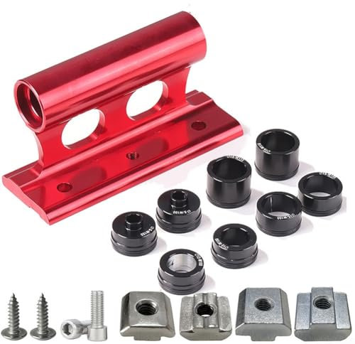 Bike Fork Mount Bracket, Aluminum Alloy Car Roof Rack with Adapter, with 2 Different Size Of T Slot Nuts and Bolts, for Cars, Trucks, RVs, Boats(Red)