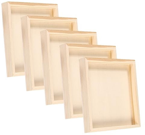 Toddmomy 5pcs Unfinished Wood Square Puzzle Tray Wooden Storage Organizer for 3D Puzzle Toys and Blocks Natural Wood Serving Trays and Sundries Holder 12.3x12.3cm Suitable for Craft and Game Storage