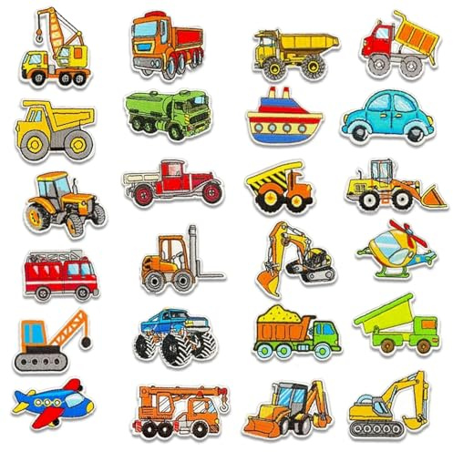 24 Stück Bügelflicken Kinder Flicken zum Aufbügeln Aufnäher Kinder Patches zum Aufbügeln Aufnäher zum Aufbügeln für Kleidung Jeans T-Shirts Taschen Mützen
