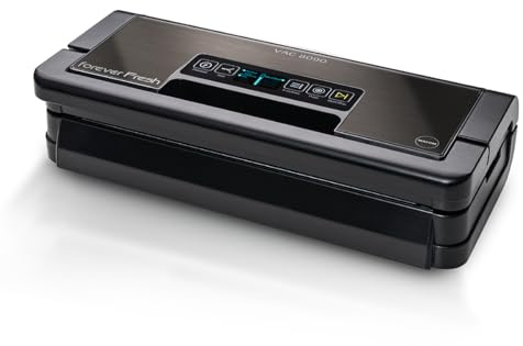 MACOM, Forever Fresh VAC8090 Professionelle Vakuumiermaschine aus brüniertem Stahl, mit LCD-Display