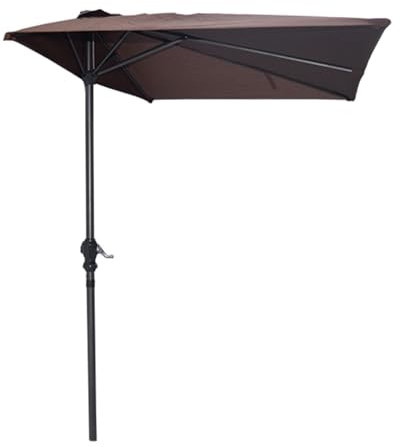 Ombrellone da Parete con Apertura A Manovella, Ombrellone Rettangolare Salvaspazio per Terrazza E Balcone, Impermeabile, Anti UV(Coffee)