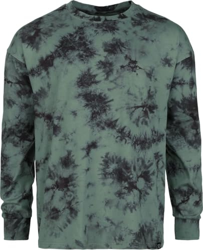 RED by EMP Herren olivfarbenes Langarmshirt mit Batik