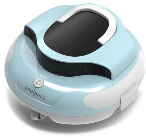 Aspirateur de piscine puissant sans fil (double moteurs) batterie 5000 mAh, autonomie de 120 minutes pour piscines plates jusqu'à 1000 m²