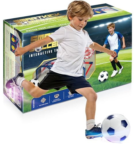 Cinknots Indoor Fußball - Interaktiver Fußballtrainer mit Zeiterfassung & Punktzahl | Soccer Bot Spielzeug Set für Innen & Außen | Fußball Geschenke Jungen (1 Player)
