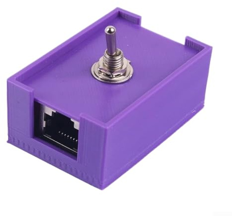 Manueller Ethernet-Switch 1 Port RJ45 für Kippschalter Controller für LAN CAT5 CAT6 - Lila Metall Netzwerkkabelauswahl für PC Server Sicherheit