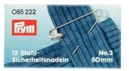 Prym 085222 Sicherheitsnadeln, 50mm, silberfarbig, 12 Stück, Stahl