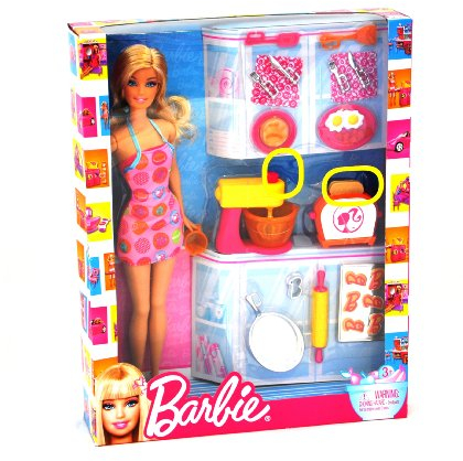 Barbie Puppe und Küche Zubehör Set