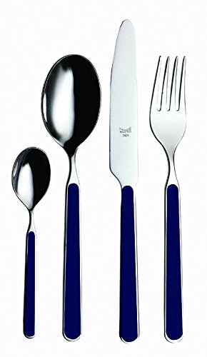 Mepra Set Posate 24 Pezzi Fantasia Flatware, Servizio Posate Acciaio Inox 18/10 Made in Italy, Design Moderno Elegante, Forchette Cucchiai Coltelli per Tavola e Cucchiaini da Caffè