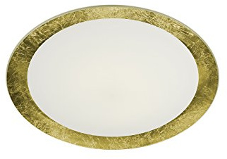 Trio Leuchten LED-Deckenleuchte Vancouver goldfarbig, Glas weiß satiniert 656812079