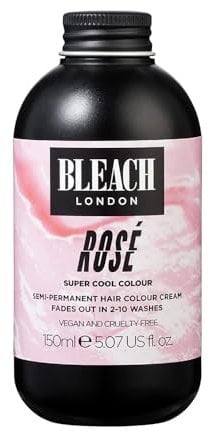 Bleach London Rose Color - Semi-Permanent Pastel Pink, Vegan, Cruelty Free, Temporary Hair Color Cream 5.07 fl oz
