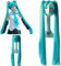Hatsune Miku Sky Blau Super Lang doppelte Pferdeschwänzen Super long-length Cosplay Perücke Haar