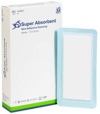 365 Super Absorbent Dressing 10 x 20 cm - Pack of 10 (36590083)