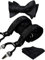 HISDERN Schwarz Hosenträger für Herren Paisley Y Form mit 6 starken Clips Längenverstellbar Herren Hosenträger und Fliege mit Einsteckuch…