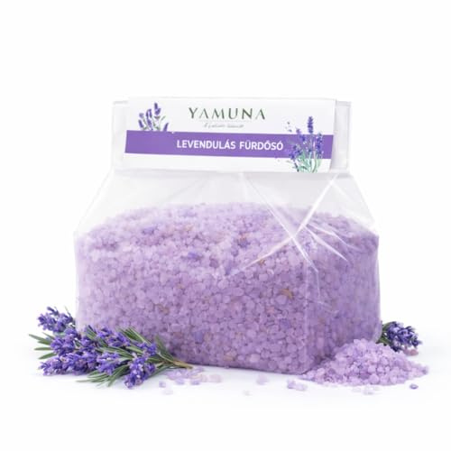 YAMUNA NATURAL BEAUTY Badesalz – Naturkosmetik aus Ungarn mit natürlichen Mineralien und ätherischen Ölen. Für ein entspannendes Badeerlebnis und gepflegte Haut. (1000 g, Lavendel)