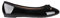 KRISP Bow Toe Patent Ballerina Pumps, Black, UK 4, 3701-BLK-4