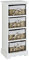 Home Source Bedroom Wooden Storage Unit, Woven Willow Wicker Baskets, 4 Drawer Cabinet Chest, White
