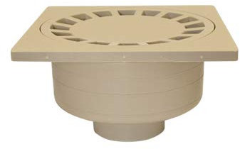 Jardibric – Siphon de Cour 200x200 mm Sable – Regard Évacuation Eau Extérieure Polypropylène