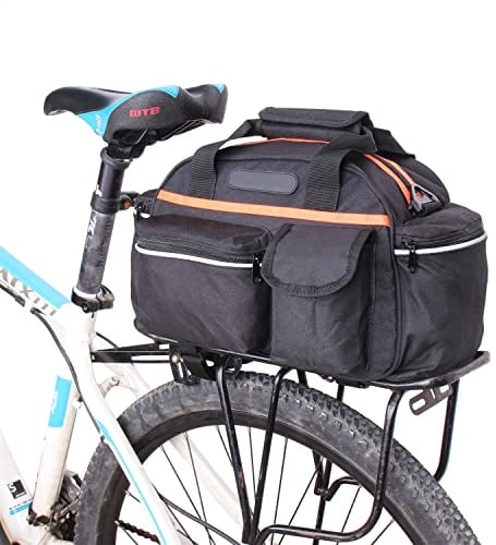 Fahrrad Gepäckträgertasche, 14L Fahrradtaschen für Gepäckträger Tasche mit Reflektierend, Fahrrad Sitz Multifunktionale Fahrradtasche mit Verstellbarer Schultergurt für Pendlerreisen im Freien
