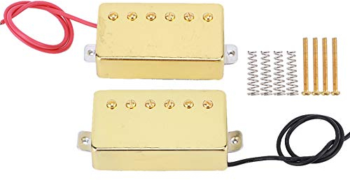 2 Stück Humbucker Pickup aus Gold Messing Alnico5 Magnet für E-Gitarre Gitarrenzubehör