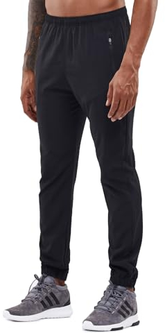 YAWHO Herren-Sweathose, athletische Jogginghose, Sport-Jogginghose für Workout, Fitnessstudio, Laufen, Training, mit Reißverschlusstaschen