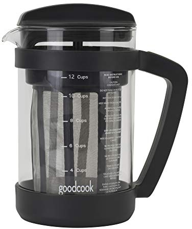 Goodcook Koffe 1,5 l Glas Cold Brew Kaffeemaschine mit BPA-freiem Kunststoffrahmen