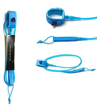 Surfbrett Leine 6feet 7mm dick Surf Leine Surfen Surfbrett Leine Leine Seil Stand Up Paddle Board Leine Coil Surf Zubehör Surfbrettwachs (Color : Blue, Size : 7ft 7mm)