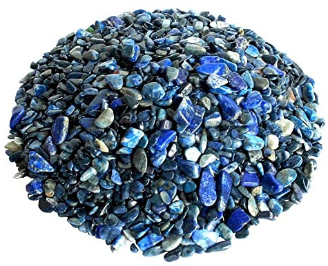 Perlin - 500 perline di lapislazzuli, 4 mm ~ 5 mm, pietre semipreziose, pietra burattata, perline per gioielli, per decorazioni cabochon, collane fai da te